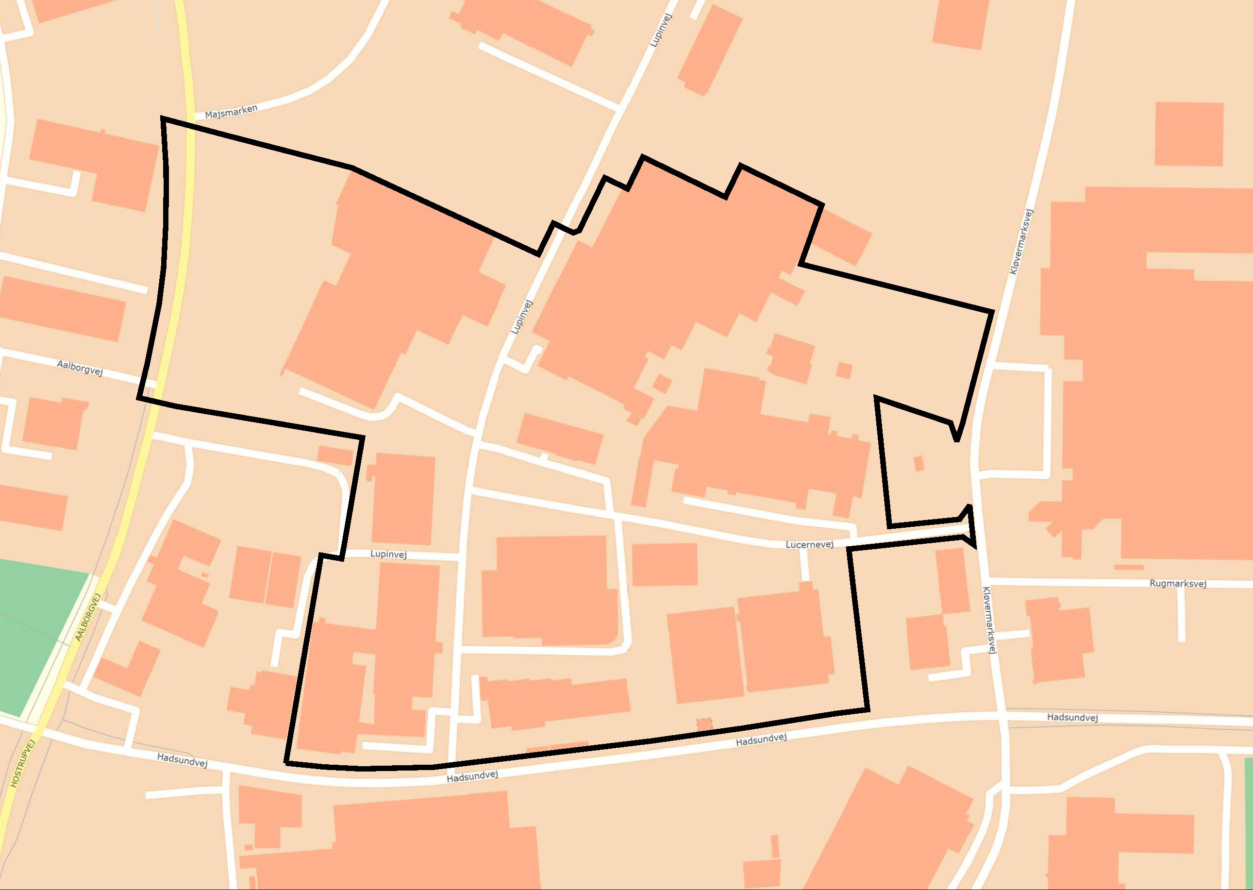 Projektområde for Lupinvej og Lucernevej Hobro
