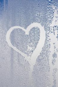 Hjerte tegnet på dugget spejl Hjerte tegnet på dugget spejl
