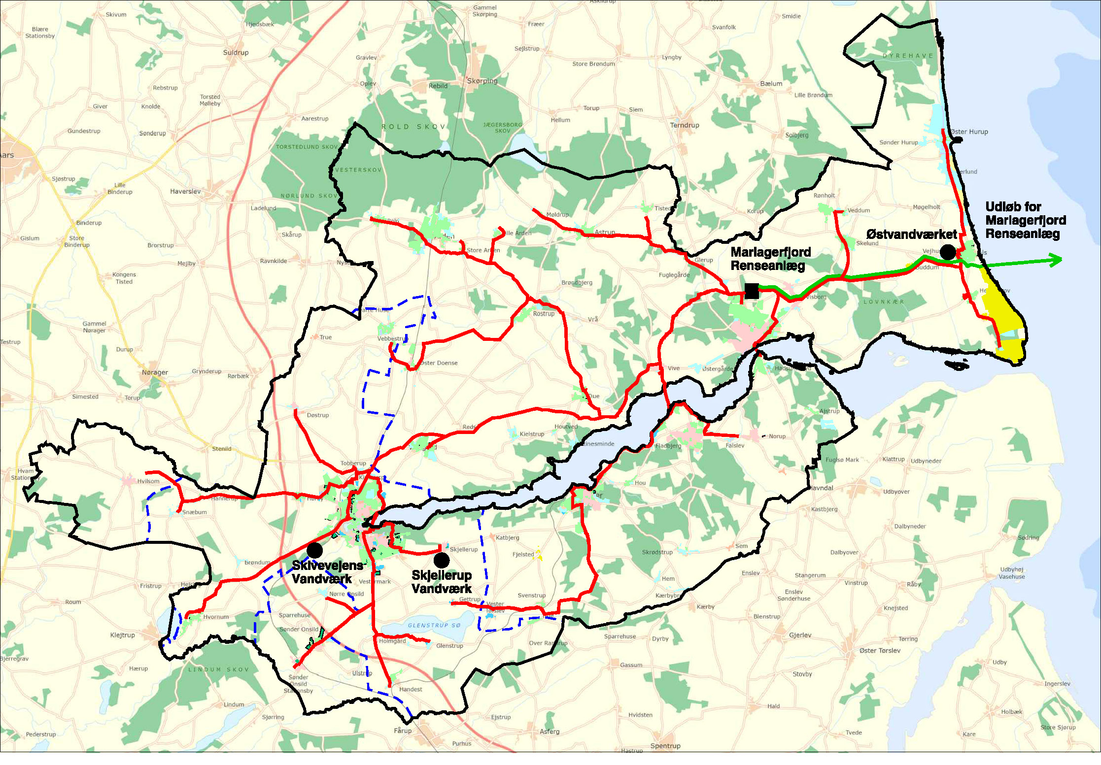 Oversigt over ledningsføring til MFR samt kloakeringsforhold i Mariagerfjord Kommune Oversigt over ledningsføring til MFR samt kloakeringsforhold i Mariagerfjord Kommune